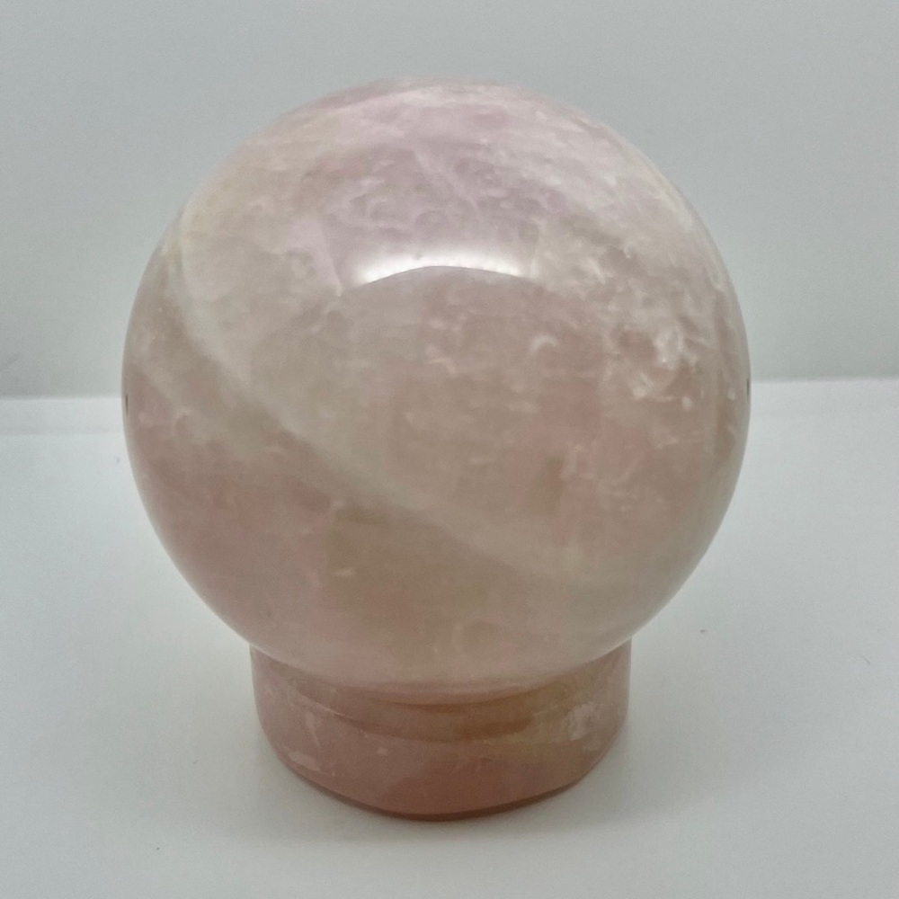 NWOT - Rose Quartz Crystal Sphere With Matching Holder
